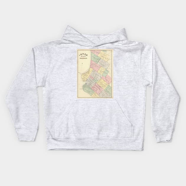 Vintage Map of Oakland California (1878) Kids Hoodie by Bravuramedia